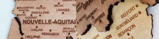 Une déco originale avec une carte région France