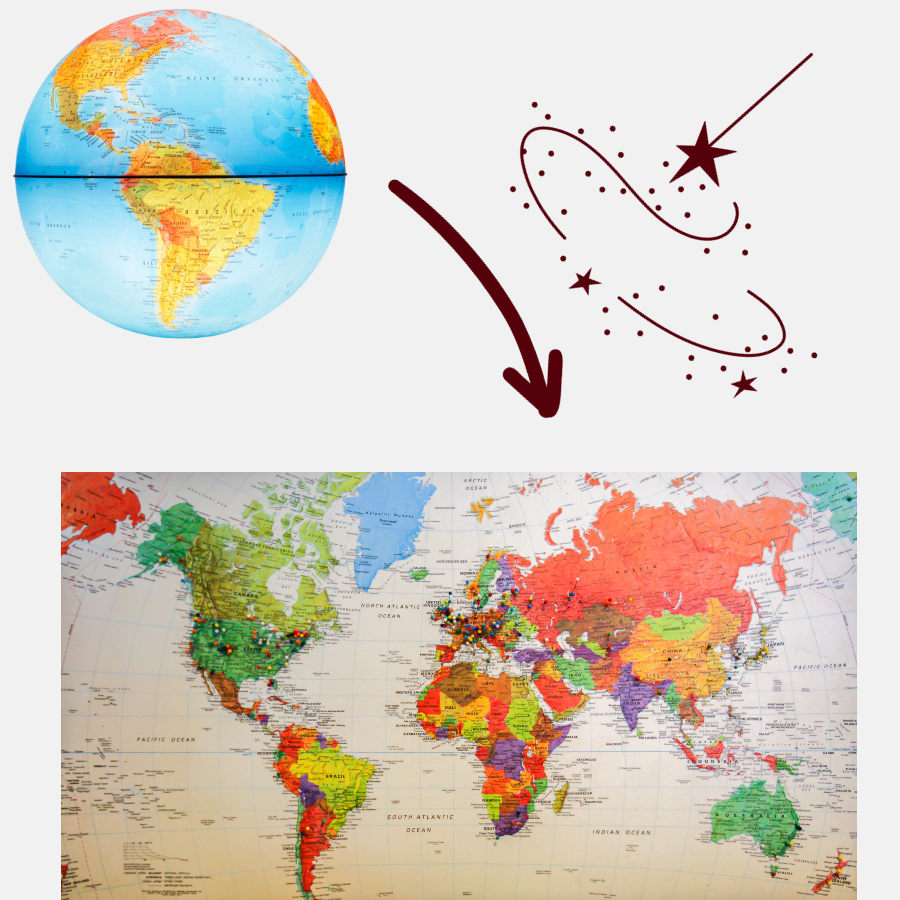 De la terre sphérique aux planisphères : Les secrets de la cartographie